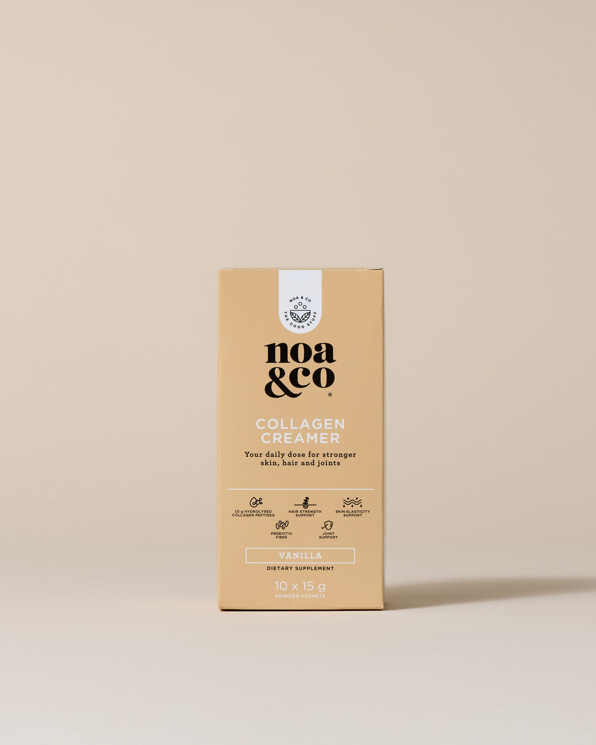 Noa & Co Collagen Creamer 10 sachets box, front