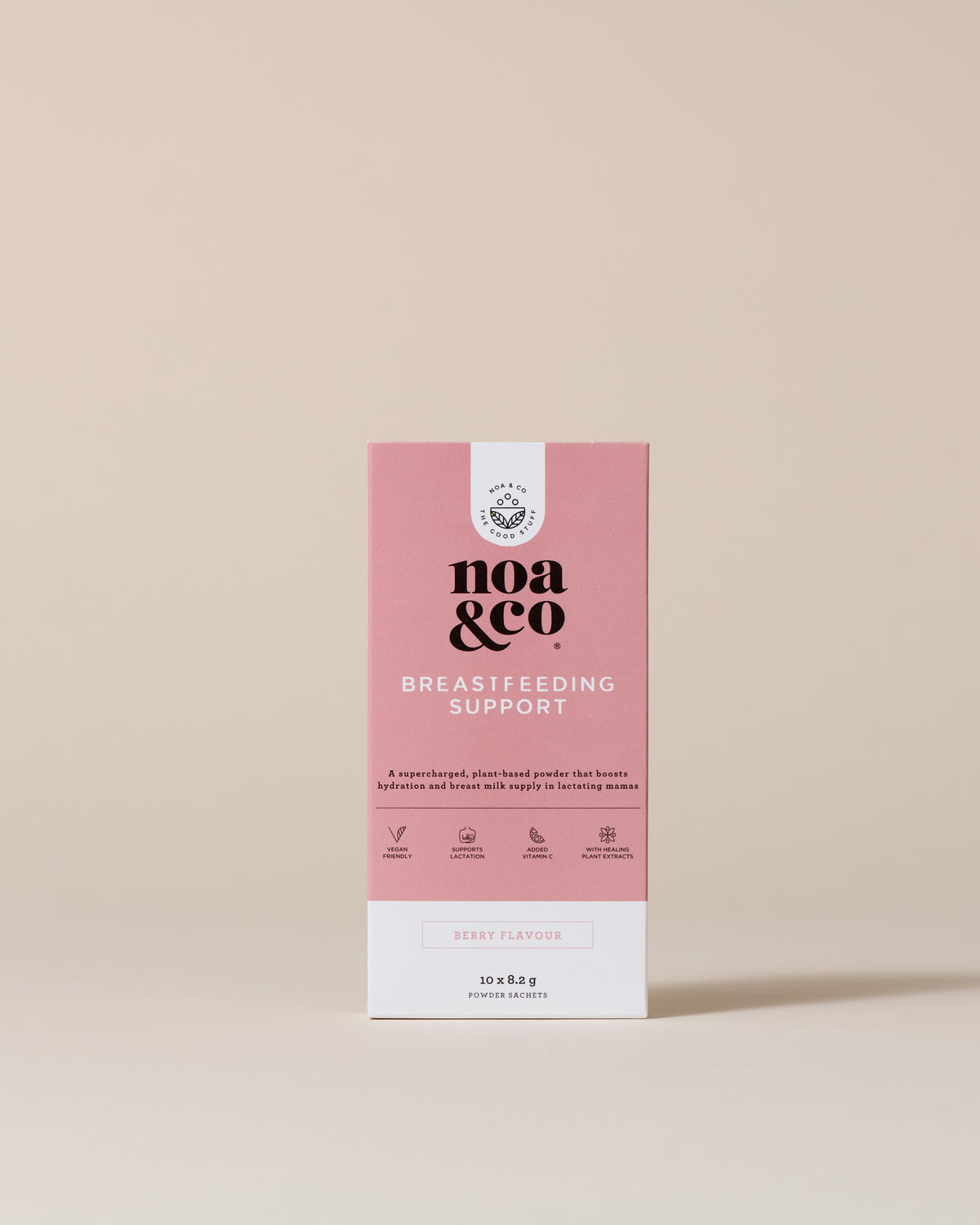 Noa & Co Breastfeeding Support 10 sachets box, front