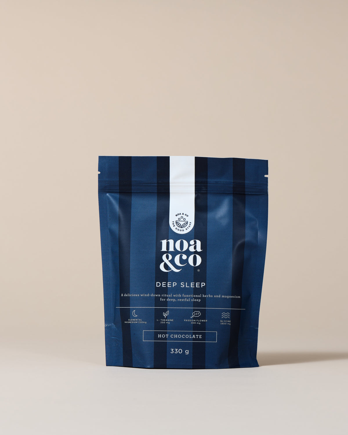 Noa & Co Deep Sleep Hot Chocolate pouch, front