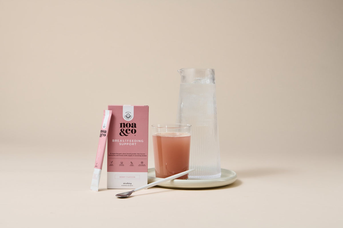 Breast Feeding Support box, sachet and mixed drink