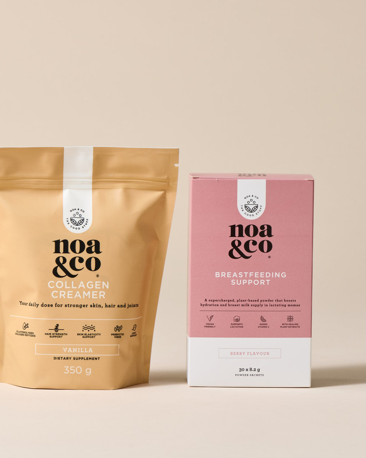 Collagen Creamer pouch and Breast Feeding Support box