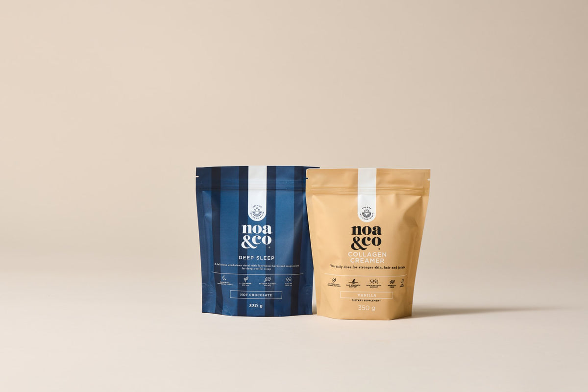 Deep Sleep Hot Chocolate and Collagen Creamer pouches