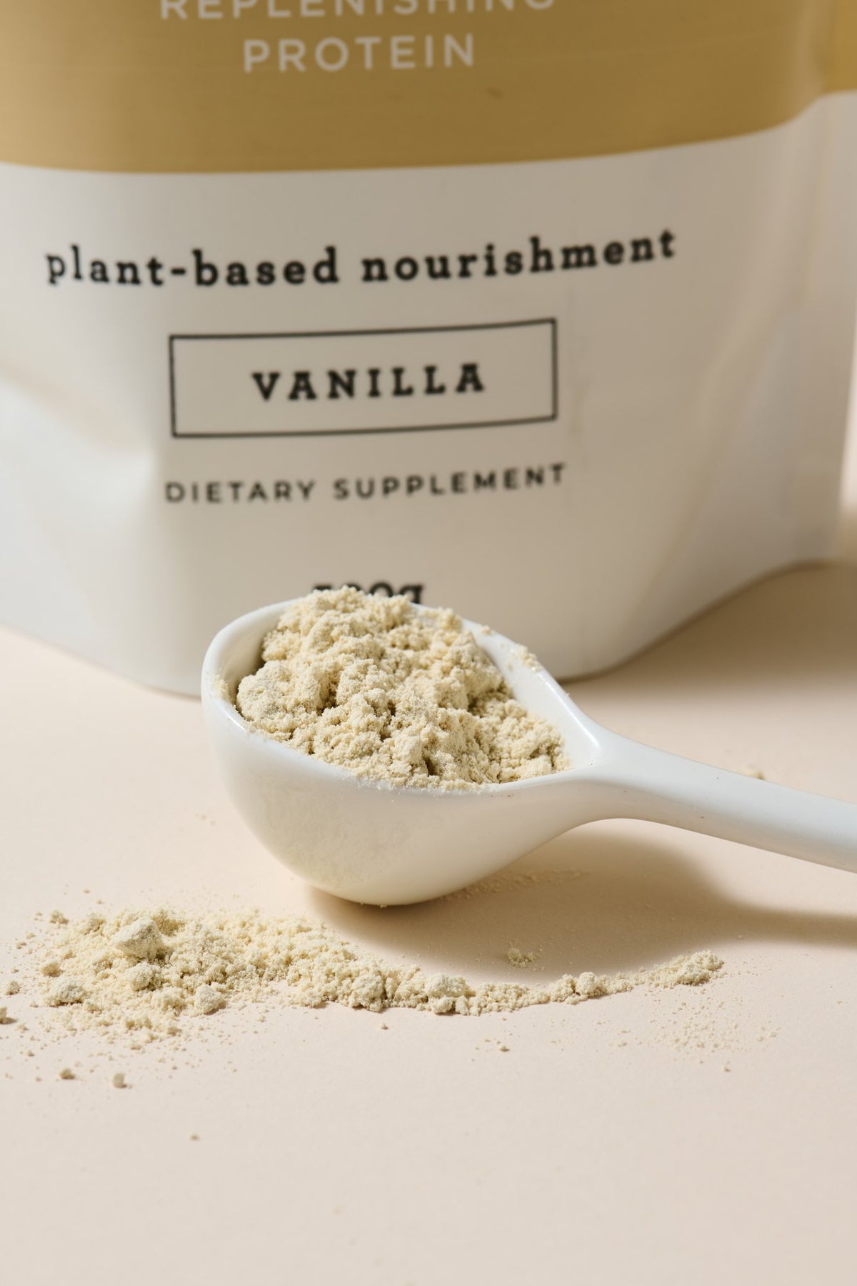 Scoop of Vanilla Replenishing Protein powder
